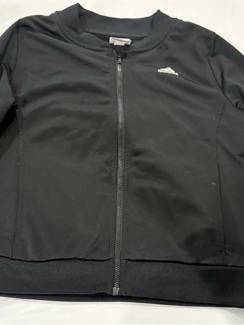 adidas Black Full-Zip Crew Neck Jacket lightweight L 14 youth